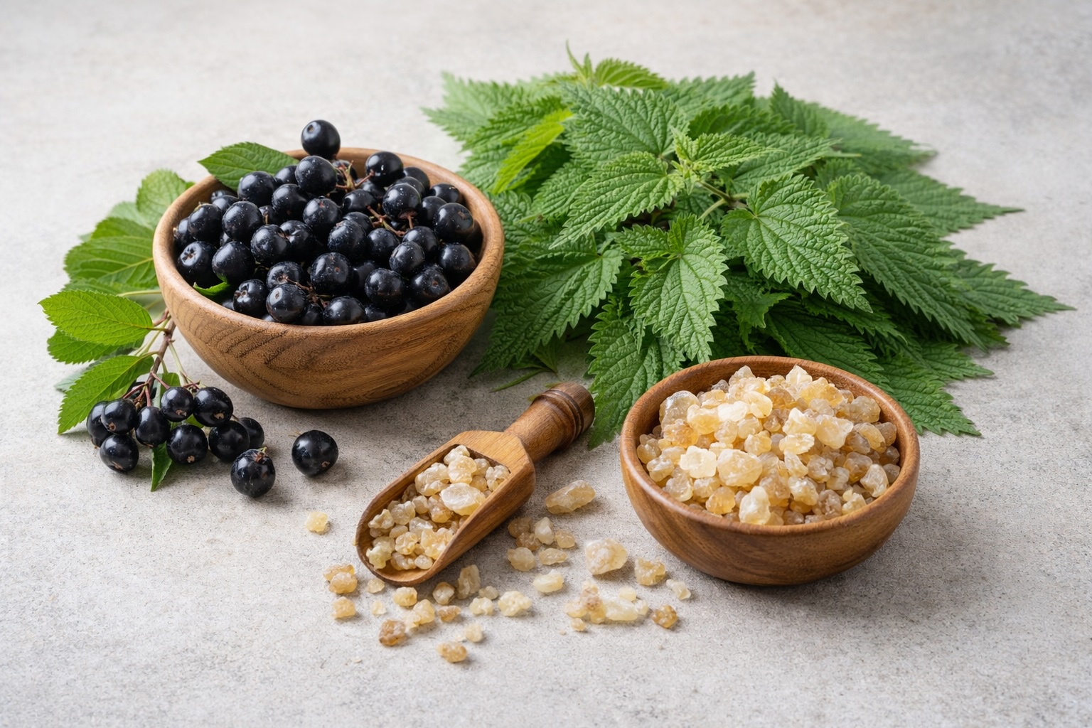 växtbaserade antioxidanter: Svartaronia, Boswellia serrata og Brännässla